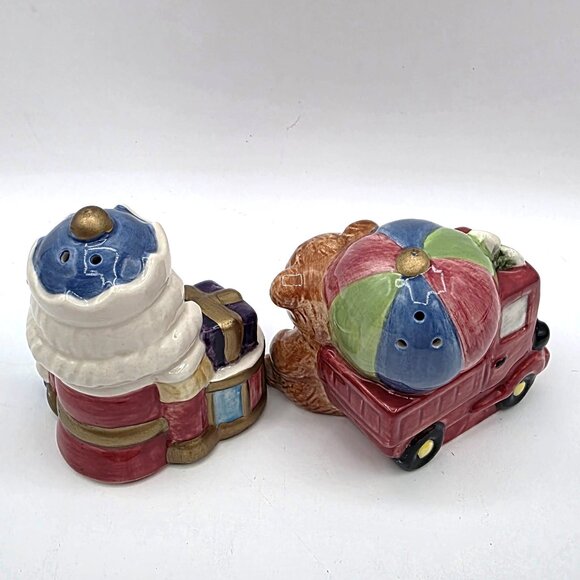 Fitz and Floyd Omnibus Toyland Salt & Pepper Shakers Vtg Original Box Never Used - Picture 8 of 11